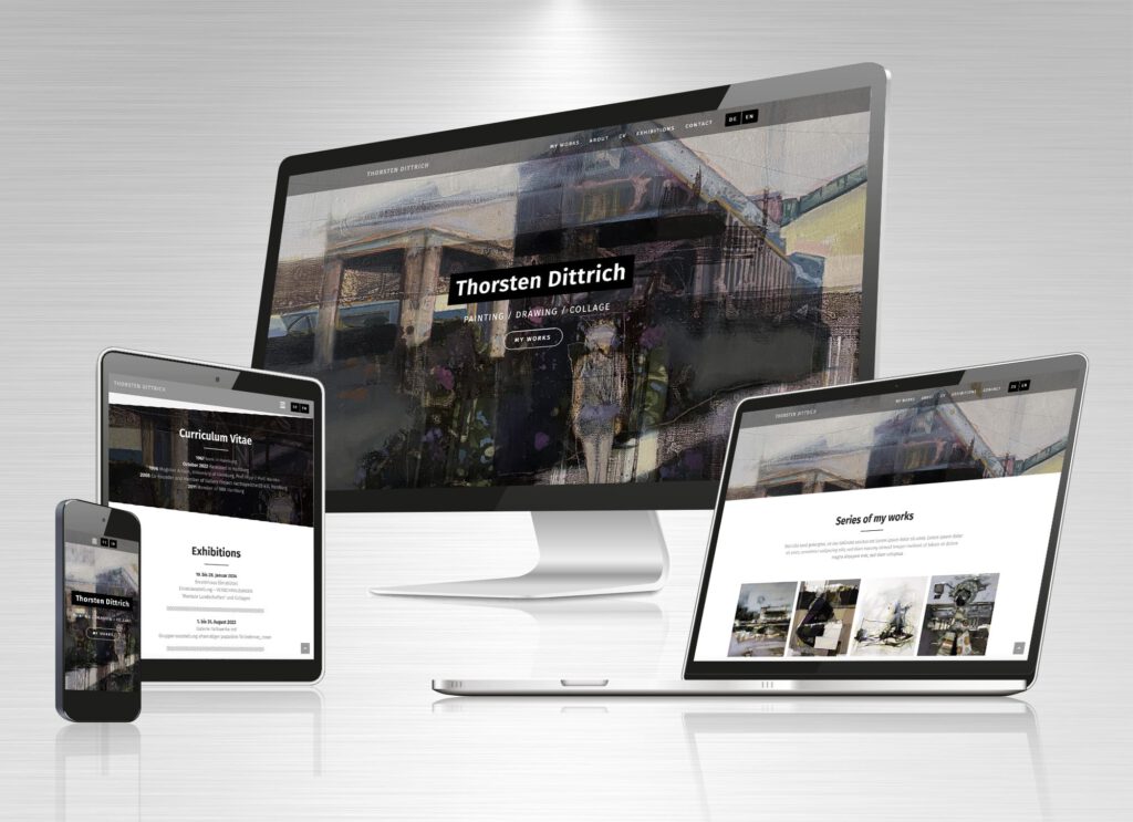 Responsive Gestaltung für die Website des Künstlers Thorsten Dittrich